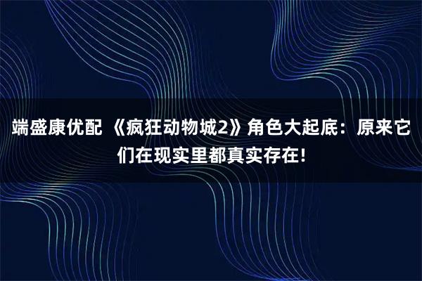 端盛康优配 《疯狂动物城2》角色大起底：原来它们在现实里都真实存在!