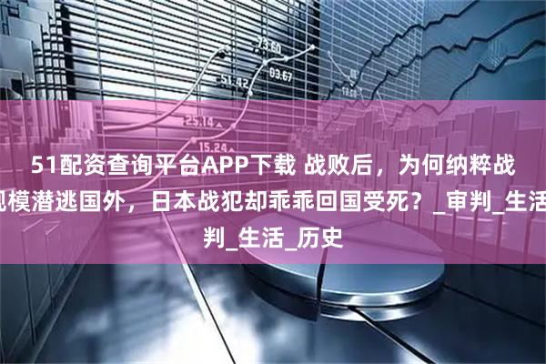 51配资查询平台APP下载 战败后，为何纳粹战犯大规模潜逃国外，日本战犯却乖乖回国受死？_审判_生活_历史